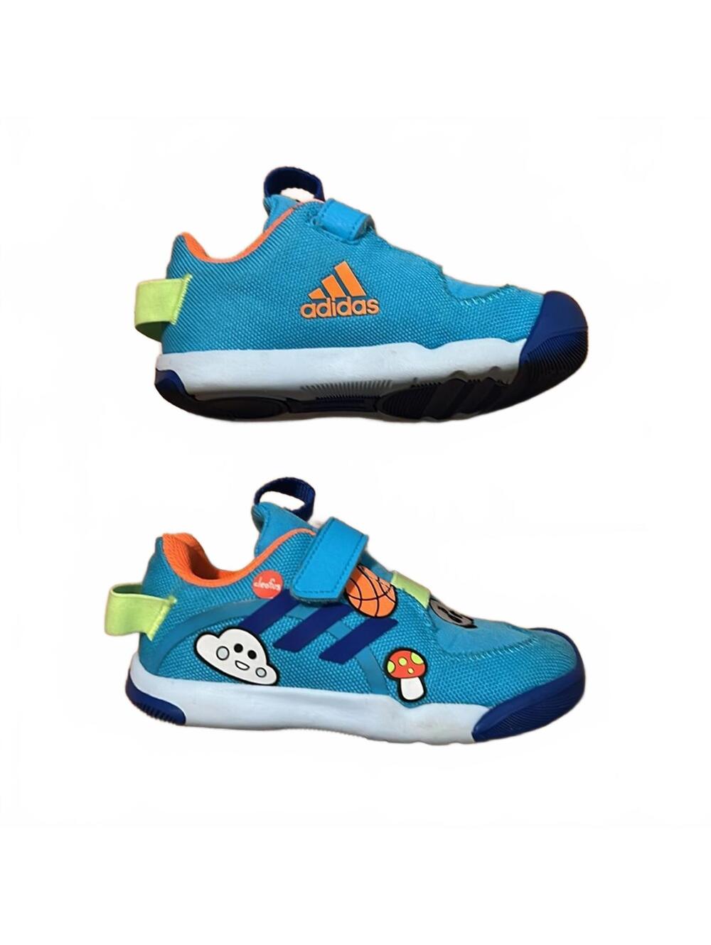 Adidas Child Activeplay X Cleofus Cross Trainer Cyan/Royal Blue/Orange | Size 10